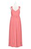 ColsBM Saniyah Shell Pink Plus Size Bridesmaid Dresses V-neck Floor Length Romantic Sleeveless Paillette Backless