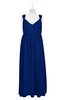 ColsBM Saniyah Sodalite Blue Plus Size Bridesmaid Dresses V-neck Floor Length Romantic Sleeveless Paillette Backless