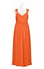 ColsBM Saniyah Tangerine Plus Size Bridesmaid Dresses V-neck Floor Length Romantic Sleeveless Paillette Backless