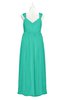 ColsBM Saniyah Viridian Green Plus Size Bridesmaid Dresses V-neck Floor Length Romantic Sleeveless Paillette Backless