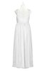 ColsBM Saniyah White Plus Size Bridesmaid Dresses V-neck Floor Length Romantic Sleeveless Paillette Backless