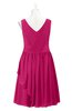 ColsBM Mariyah Beetroot Purple Plus Size Bridesmaid Dresses Romantic Sheath Tea Length Sleeveless Pick up V-neck