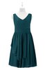 ColsBM Mariyah Blue Green Plus Size Bridesmaid Dresses Romantic Sheath Tea Length Sleeveless Pick up V-neck