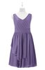 ColsBM Mariyah Chalk Violet Plus Size Bridesmaid Dresses Romantic Sheath Tea Length Sleeveless Pick up V-neck