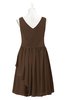 ColsBM Mariyah Chocolate Brown Plus Size Bridesmaid Dresses Romantic Sheath Tea Length Sleeveless Pick up V-neck