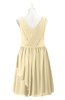 ColsBM Mariyah Cornhusk Plus Size Bridesmaid Dresses Romantic Sheath Tea Length Sleeveless Pick up V-neck