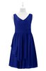 ColsBM Mariyah Electric Blue Plus Size Bridesmaid Dresses Romantic Sheath Tea Length Sleeveless Pick up V-neck