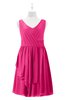 ColsBM Mariyah Fandango Pink Plus Size Bridesmaid Dresses Romantic Sheath Tea Length Sleeveless Pick up V-neck