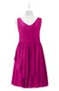ColsBM Mariyah Hot Pink Plus Size Bridesmaid Dresses Romantic Sheath Tea Length Sleeveless Pick up V-neck