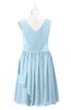 ColsBM Mariyah Ice Blue Plus Size Bridesmaid Dresses Romantic Sheath Tea Length Sleeveless Pick up V-neck