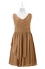 ColsBM Mariyah Light Brown Plus Size Bridesmaid Dresses Romantic Sheath Tea Length Sleeveless Pick up V-neck
