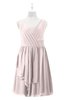 ColsBM Mariyah Light Pink Plus Size Bridesmaid Dresses Romantic Sheath Tea Length Sleeveless Pick up V-neck