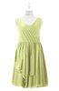 ColsBM Mariyah Lime Sherbet Plus Size Bridesmaid Dresses Romantic Sheath Tea Length Sleeveless Pick up V-neck