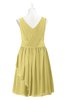 ColsBM Mariyah Misted Yellow Plus Size Bridesmaid Dresses Romantic Sheath Tea Length Sleeveless Pick up V-neck
