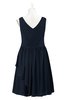ColsBM Mariyah Navy Blue Plus Size Bridesmaid Dresses Romantic Sheath Tea Length Sleeveless Pick up V-neck