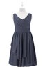 ColsBM Mariyah Nightshadow Blue Plus Size Bridesmaid Dresses Romantic Sheath Tea Length Sleeveless Pick up V-neck