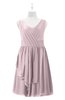 ColsBM Mariyah Pale Lilac Plus Size Bridesmaid Dresses Romantic Sheath Tea Length Sleeveless Pick up V-neck