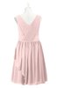 ColsBM Mariyah Pastel Pink Plus Size Bridesmaid Dresses Romantic Sheath Tea Length Sleeveless Pick up V-neck