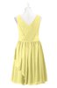 ColsBM Mariyah Pastel Yellow Plus Size Bridesmaid Dresses Romantic Sheath Tea Length Sleeveless Pick up V-neck