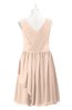 ColsBM Mariyah Peach Puree Plus Size Bridesmaid Dresses Romantic Sheath Tea Length Sleeveless Pick up V-neck