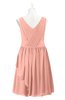 ColsBM Mariyah Peach Plus Size Bridesmaid Dresses Romantic Sheath Tea Length Sleeveless Pick up V-neck