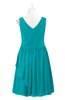 ColsBM Mariyah Peacock Blue Plus Size Bridesmaid Dresses Romantic Sheath Tea Length Sleeveless Pick up V-neck