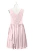 ColsBM Mariyah Petal Pink Plus Size Bridesmaid Dresses Romantic Sheath Tea Length Sleeveless Pick up V-neck