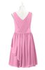 ColsBM Mariyah Pink Plus Size Bridesmaid Dresses Romantic Sheath Tea Length Sleeveless Pick up V-neck
