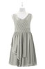 ColsBM Mariyah Platinum Plus Size Bridesmaid Dresses Romantic Sheath Tea Length Sleeveless Pick up V-neck