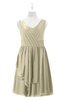 ColsBM Mariyah Putty Plus Size Bridesmaid Dresses Romantic Sheath Tea Length Sleeveless Pick up V-neck