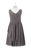ColsBM Mariyah Ridge Grey Plus Size Bridesmaid Dresses Romantic Sheath Tea Length Sleeveless Pick up V-neck