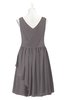 ColsBM Mariyah Ridge Grey Plus Size Bridesmaid Dresses Romantic Sheath Tea Length Sleeveless Pick up V-neck