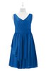 ColsBM Mariyah Royal Blue Plus Size Bridesmaid Dresses Romantic Sheath Tea Length Sleeveless Pick up V-neck