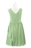 ColsBM Mariyah Sage Green Plus Size Bridesmaid Dresses Romantic Sheath Tea Length Sleeveless Pick up V-neck
