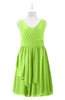 ColsBM Mariyah Sharp Green Plus Size Bridesmaid Dresses Romantic Sheath Tea Length Sleeveless Pick up V-neck
