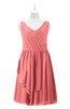 ColsBM Mariyah Shell Pink Plus Size Bridesmaid Dresses Romantic Sheath Tea Length Sleeveless Pick up V-neck