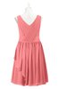 ColsBM Mariyah Shell Pink Plus Size Bridesmaid Dresses Romantic Sheath Tea Length Sleeveless Pick up V-neck