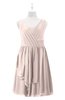ColsBM Mariyah Silver Peony Plus Size Bridesmaid Dresses Romantic Sheath Tea Length Sleeveless Pick up V-neck