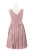 ColsBM Mariyah Silver Pink Plus Size Bridesmaid Dresses Romantic Sheath Tea Length Sleeveless Pick up V-neck
