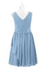 ColsBM Mariyah Sky Blue Plus Size Bridesmaid Dresses Romantic Sheath Tea Length Sleeveless Pick up V-neck