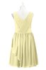 ColsBM Mariyah Soft Yellow Plus Size Bridesmaid Dresses Romantic Sheath Tea Length Sleeveless Pick up V-neck