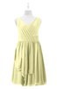 ColsBM Mariyah Wax Yellow Plus Size Bridesmaid Dresses Romantic Sheath Tea Length Sleeveless Pick up V-neck