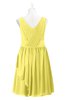 ColsBM Mariyah Yellow Iris Plus Size Bridesmaid Dresses Romantic Sheath Tea Length Sleeveless Pick up V-neck