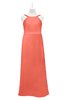ColsBM Kynlee Fusion Coral Plus Size Bridesmaid Dresses Zipper Jewel Sheath Sleeveless Elegant Floor Length