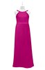 ColsBM Kynlee Hot Pink Plus Size Bridesmaid Dresses Zipper Jewel Sheath Sleeveless Elegant Floor Length