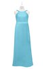 ColsBM Kynlee Light Blue Plus Size Bridesmaid Dresses Zipper Jewel Sheath Sleeveless Elegant Floor Length