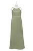 ColsBM Kynlee Moss Green Plus Size Bridesmaid Dresses Zipper Jewel Sheath Sleeveless Elegant Floor Length