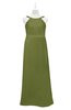 ColsBM Kynlee Olive Green Plus Size Bridesmaid Dresses Zipper Jewel Sheath Sleeveless Elegant Floor Length