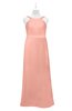ColsBM Kynlee Peach Plus Size Bridesmaid Dresses Zipper Jewel Sheath Sleeveless Elegant Floor Length