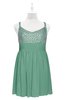 ColsBM Yareli Beryl Green Plus Size Bridesmaid Dresses Ruching Sleeveless A-line Zipper Glamorous Thick Straps
